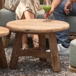 Gescova Beistelltisch Ferdau Ø80 - Recyceltes Teakholz -