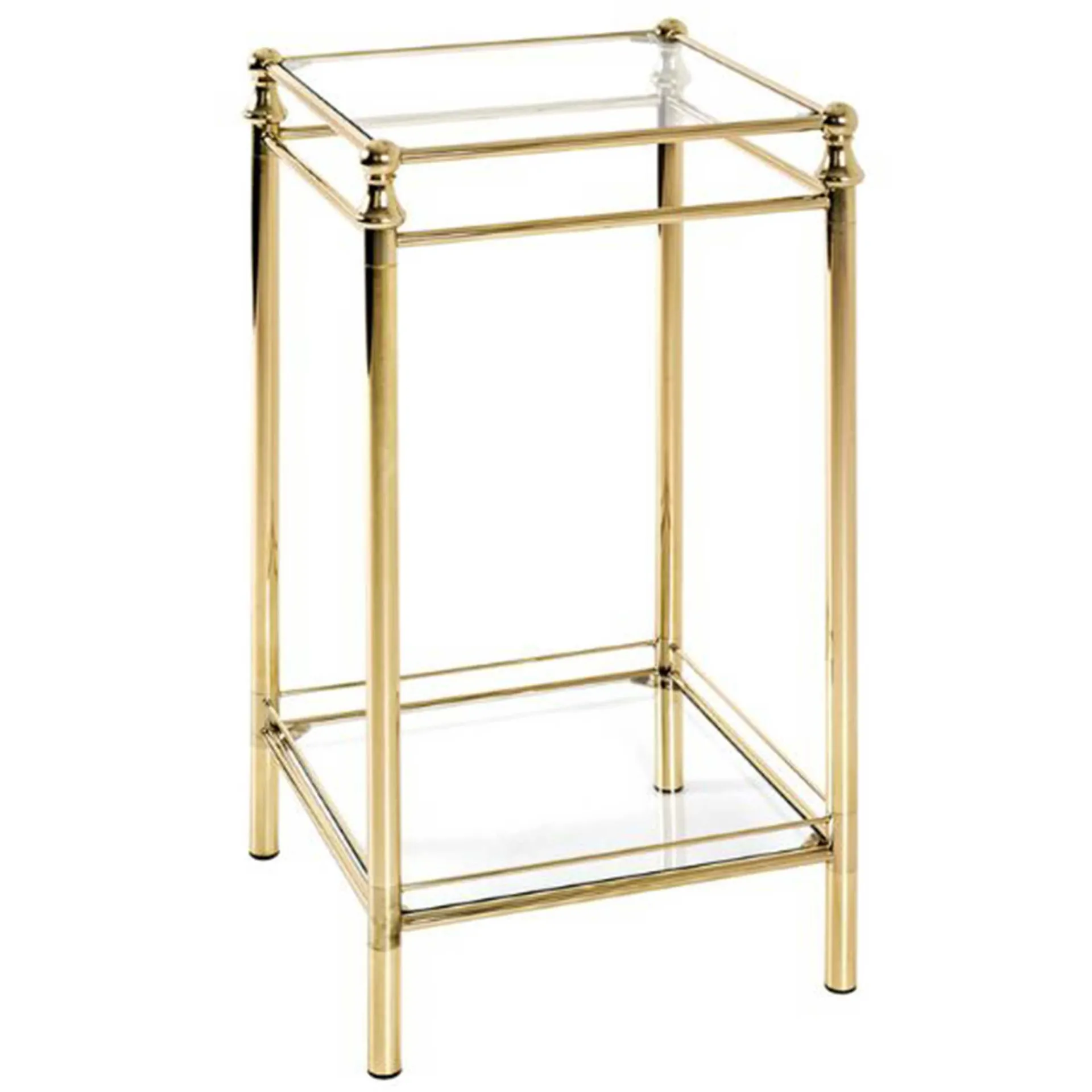 Haku Beistelltisch | Glasablagen | 40 x 40 x 73 cm | design