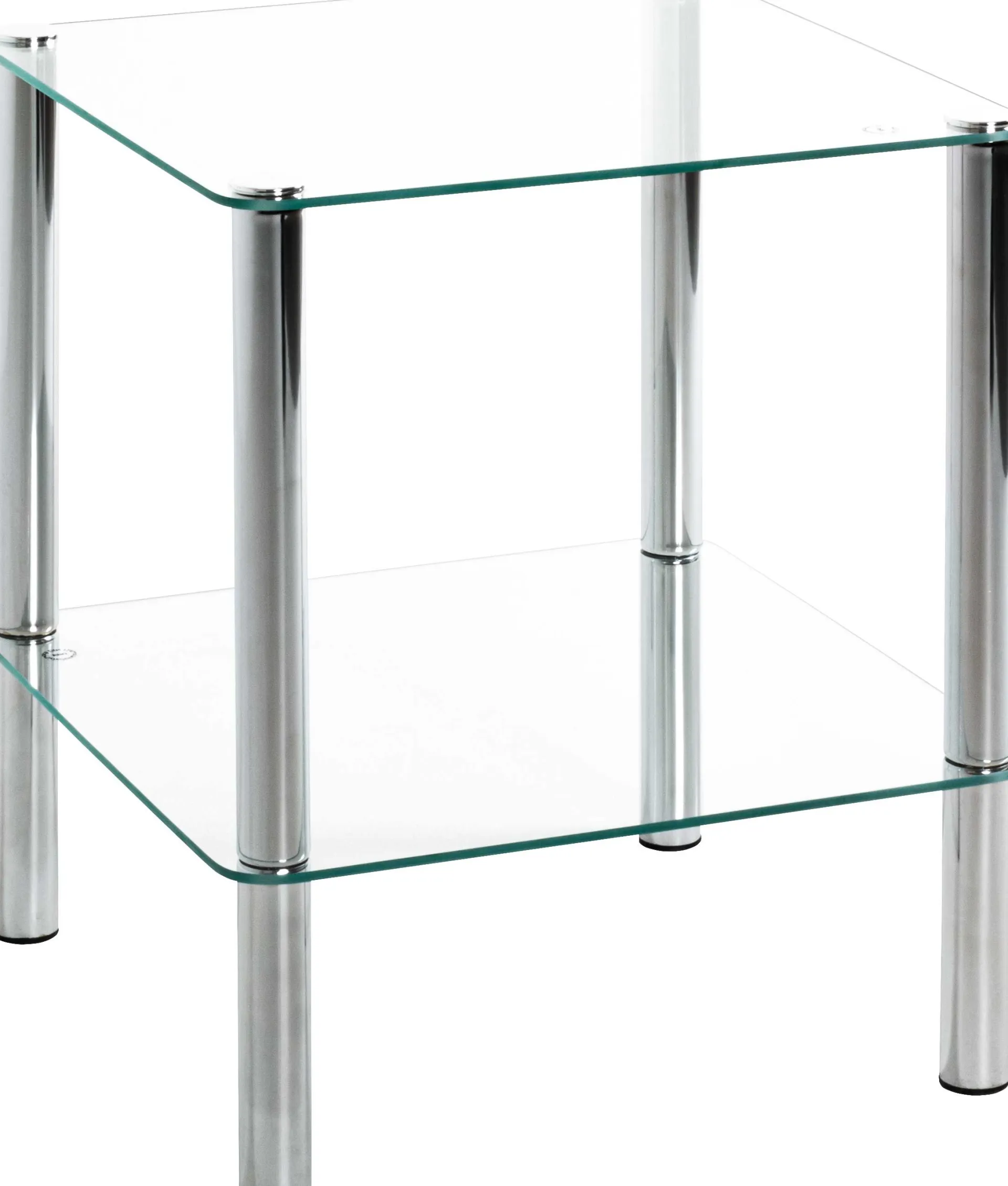 Haku Beistelltisch Heiko 39x39cm - Glas/Chrom