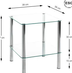 Haku Beistelltisch Heiko 39x39cm - Glas/Chrom