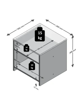 FMD Beistelltisch Linn - Beton/Weiß