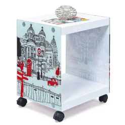 Interlink Beistelltisch Londoncube auf Rädern
