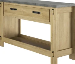 Gautier - Gami Beistelltisch Louane 156cm, 1 Schublade - Eiche/Beton