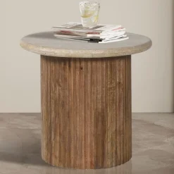 Rousseau Beistelltisch Louis | Ø50 x 45 cm | Travertin