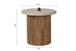 Rousseau Beistelltisch Louis | Ø50 x 45 cm | Travertin