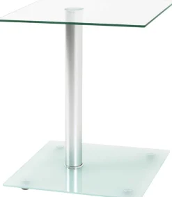 Haku Beistelltisch mit Ablage aus Sicherheitsglas | 6 kg Tragkraft