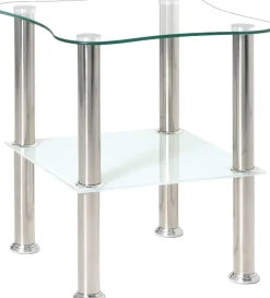 Haku Beistelltisch mit Metallgestell und Glasablagen | 10 kg Tragkraft
