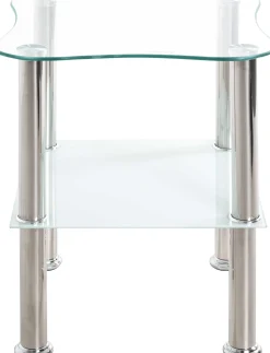 Haku Beistelltisch mit Metallgestell und Glasablagen | 10 kg Tragkraft