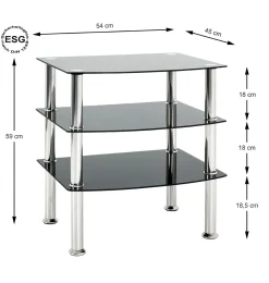 Haku Beistelltisch mit er Glasplatte - Tragkraft 10 kg