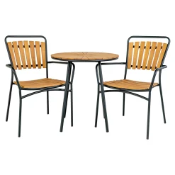 House Nordic Beistelltisch mit Teakholzplatte - Natur/Schwarz
