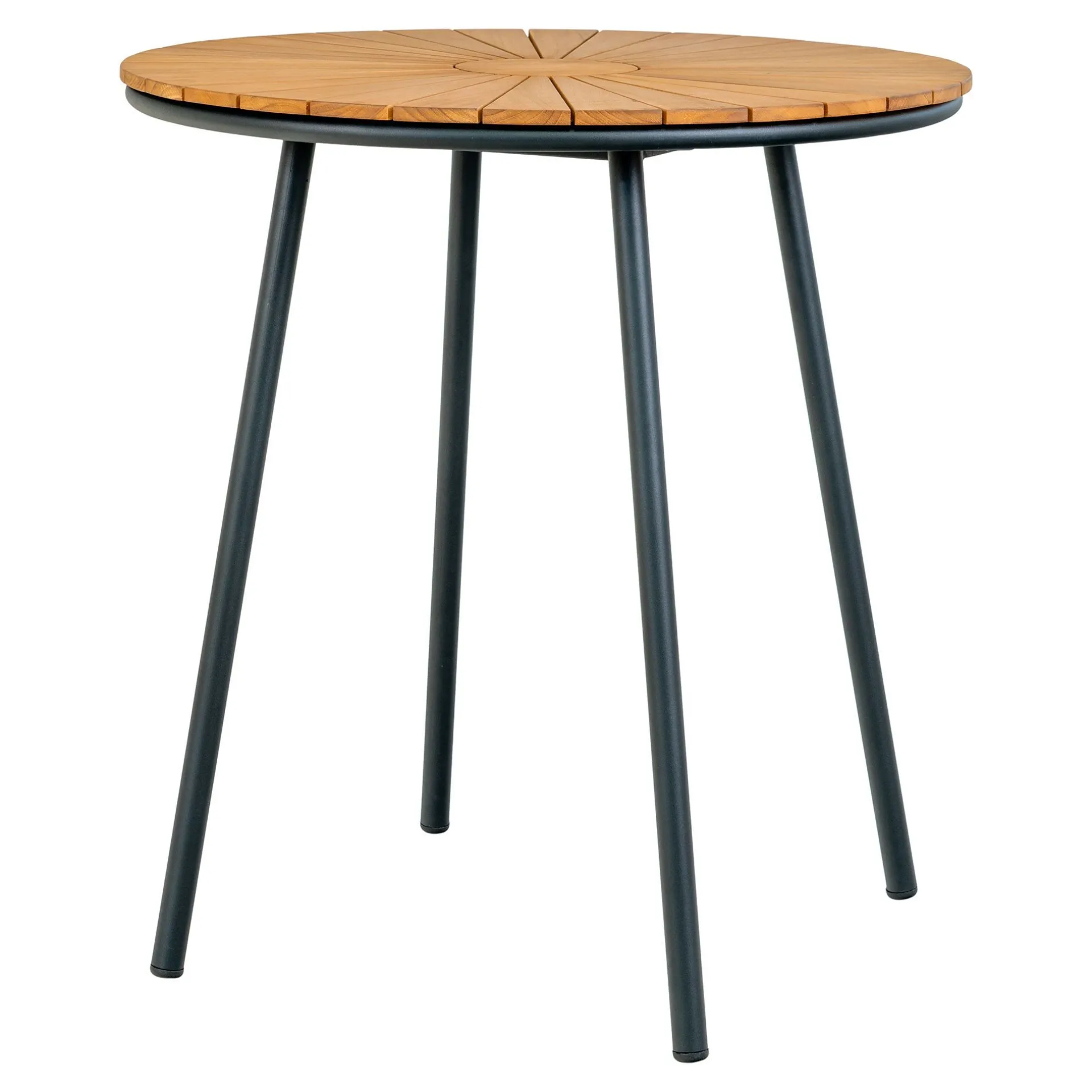 House Nordic Beistelltisch mit Teakholzplatte - Natur/Schwarz