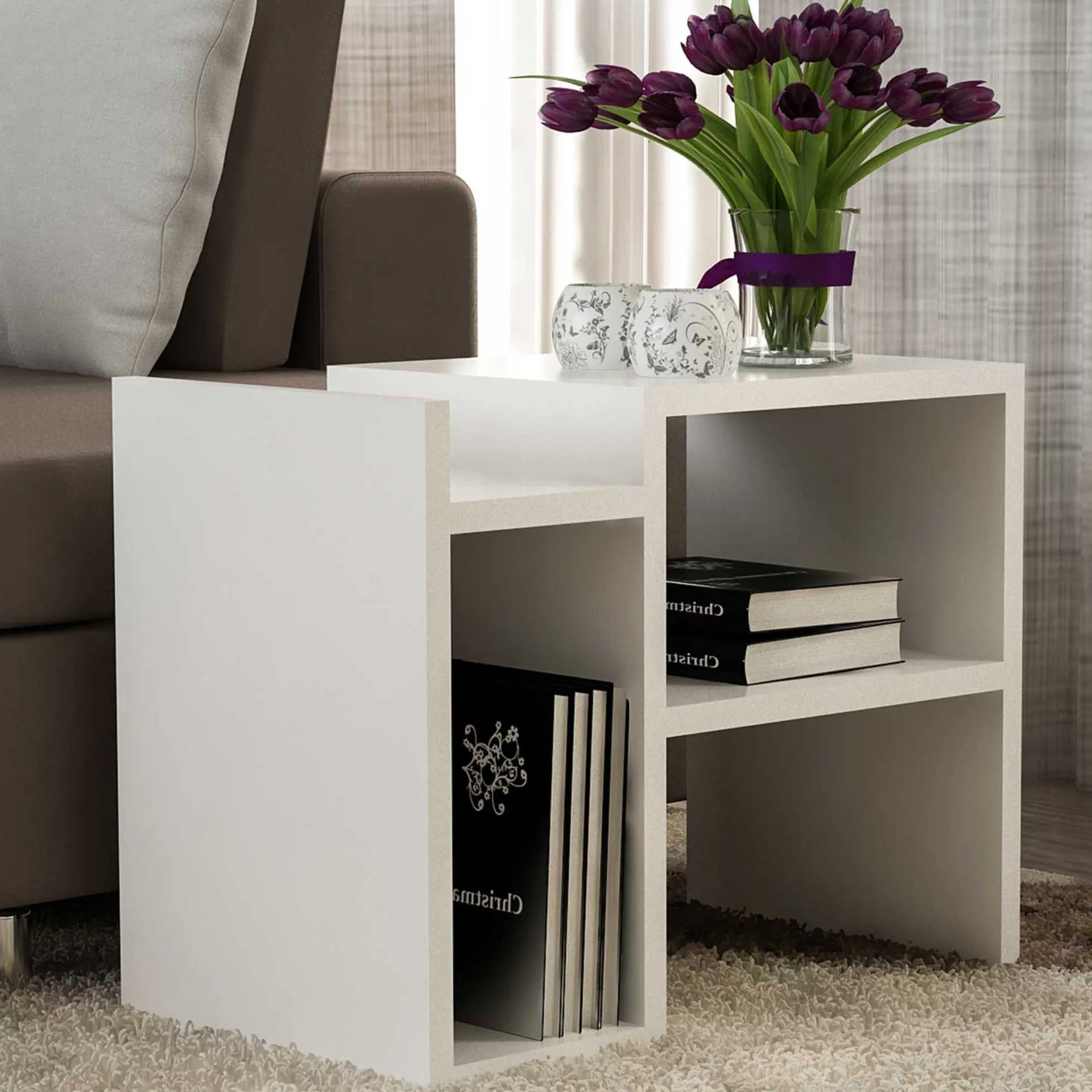 Emob Beistelltisch Piyon - 50x30x40cm - mit Ablage -