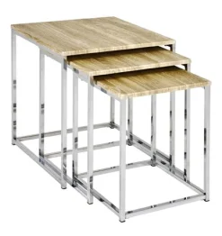 Haku Beistelltisch-Set mit 3 Tischen | Design Light Oak