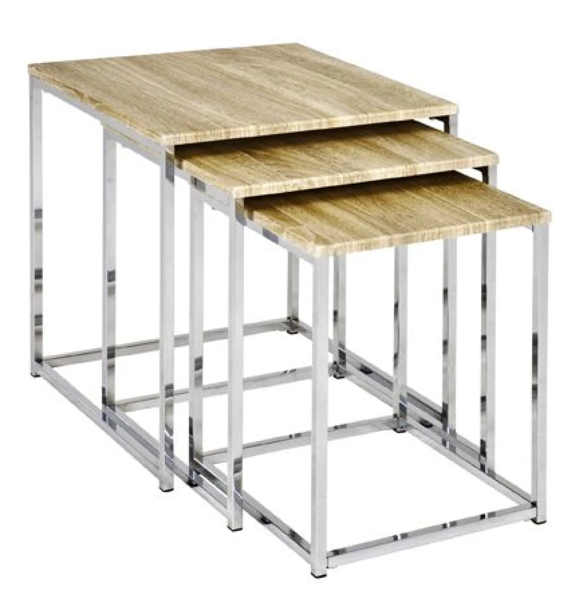 Haku Beistelltisch-Set mit 3 Tischen | Design Light Oak