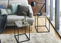 Haku Beistelltisch-Set | 35 x 35 x 45 cm | Black Leaf Design
