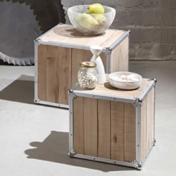Haku Beistelltisch-Set | 37 x 37 x 35 cm | Massivholz