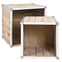 Haku Beistelltisch-Set | 37 x 37 x 35 cm | Massivholz