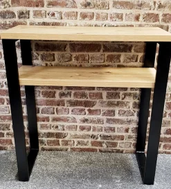Haku Beistelltisch | 70 x 28 x 75 cm | Anthracite Oak Design