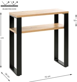 Haku Beistelltisch | 70 x 28 x 75 cm | Anthracite Oak Design