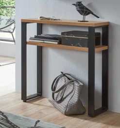 Haku Beistelltisch | 70 x 28 x 75 cm | Anthracite Oak Design
