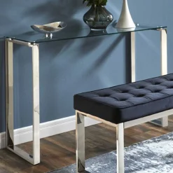 Haku Beistelltisch | 120 x 40 x 78 cm | Metall/Glas