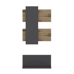 Belita Wandregal - 45x22x80cm - Eiche Dekor/anthrazit