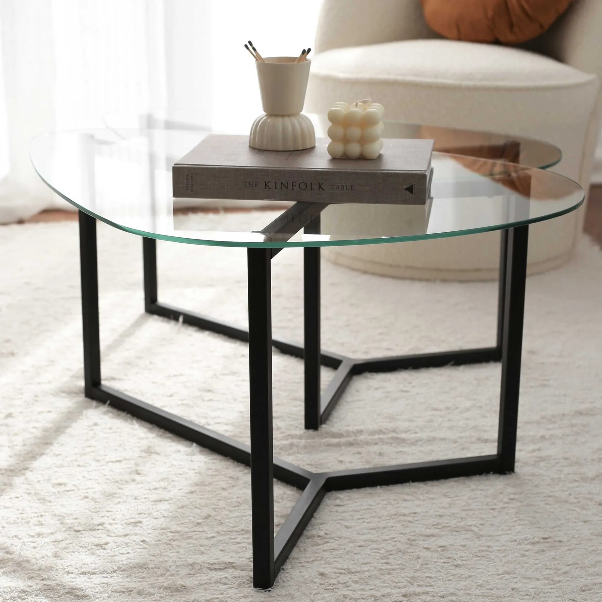 Emob Bellisimo Couchtisch-Set | METALLRAHMEN | Matt