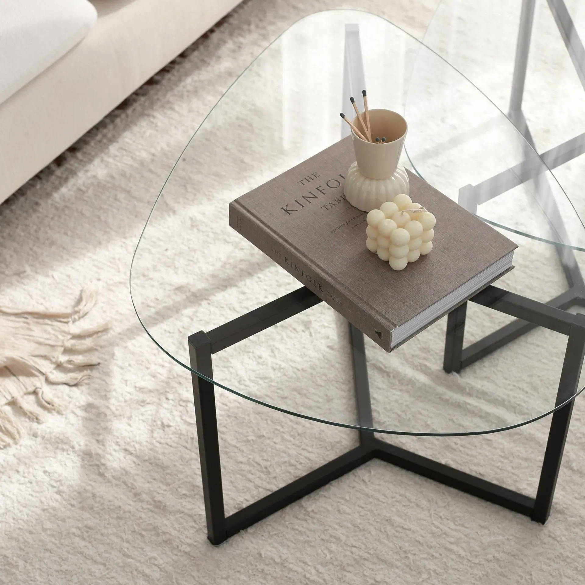Emob Bellisimo Couchtisch-Set | METALLRAHMEN | Matt