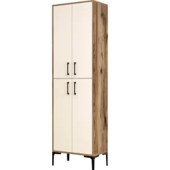 Berlin A Mehrzweckschrank | 100 % MELAMIN | Walnuss, Creme