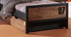 Bett Alex 90x200cm (inkl. Lattenrost) mit Bettkasten - braun/schwarz