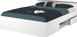 Bett Alma 140x200cm mit 2 Schubladen - weiß