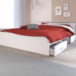 Bett Alma 140x200cm mit 2 Schubladen - weiß