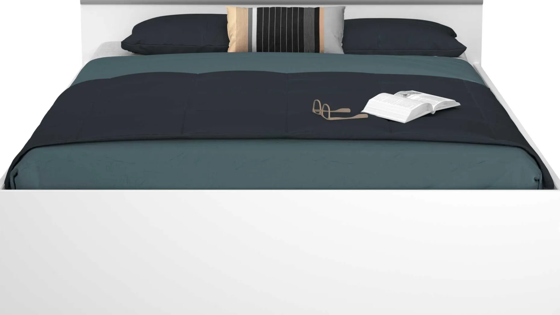 Bett Alma 140x200cm mit 2 Schubladen - weiß