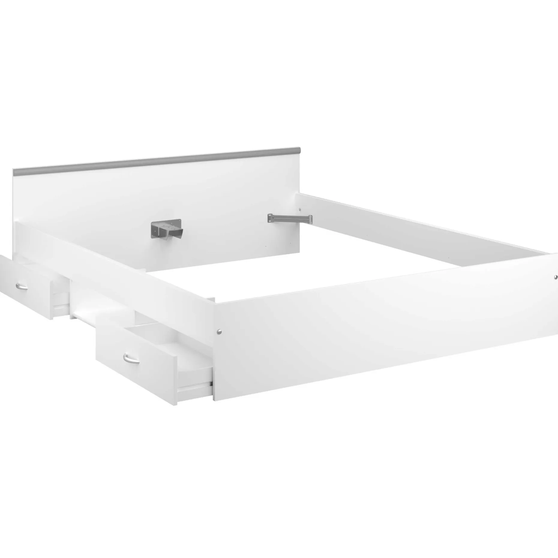 Bett Alma 140x190cm mit Schubladen - weiß