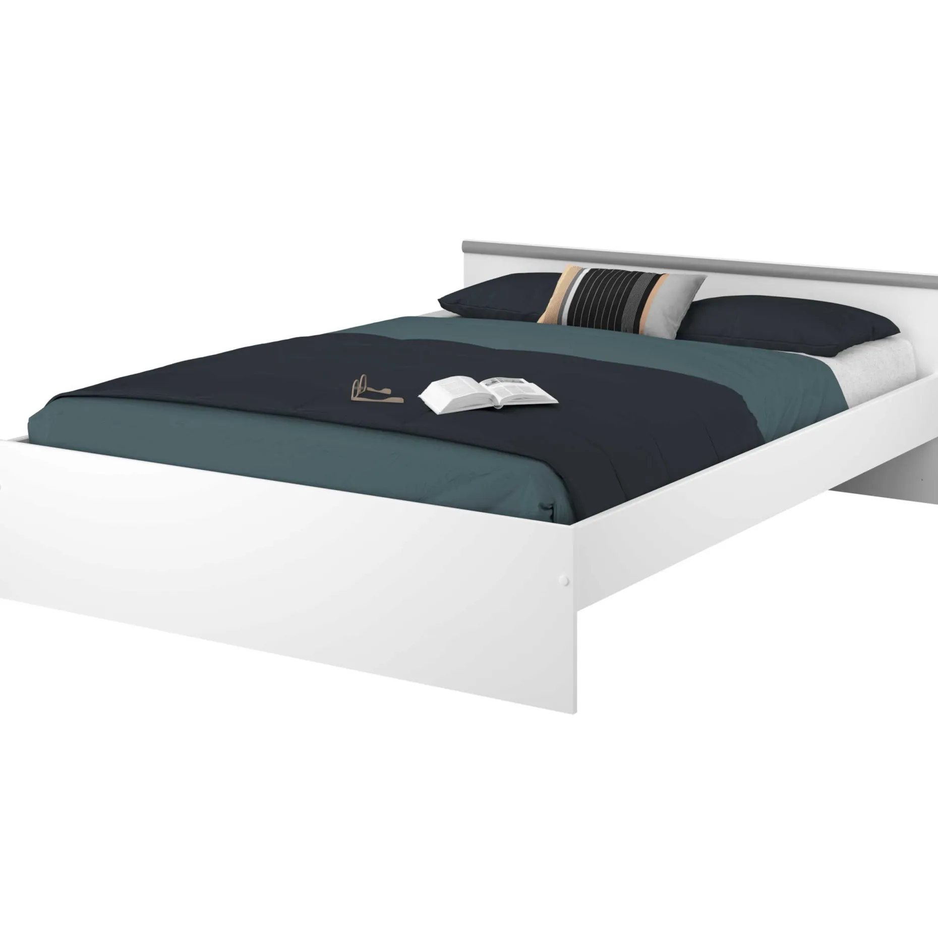 Bett Alma 140x190cm mit Schubladen - weiß