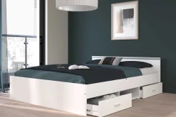 Bett Alma 140x190cm mit Schubladen - weiß