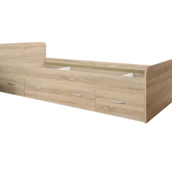 Bett Barko 90x200 mit 3 Schubladen - Eiche