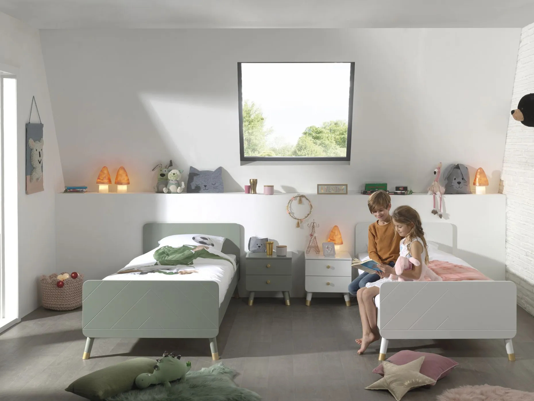 Bett Billy 90x200 - olivgrün