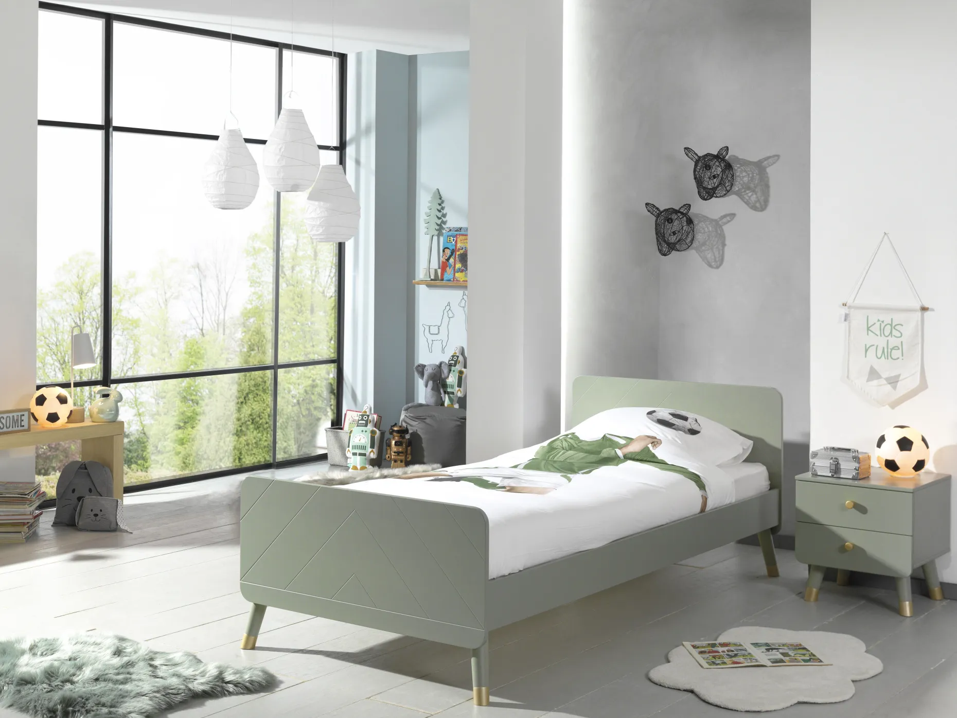Bett Billy 90x200 - olivgrün