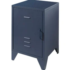 Bett Bronxx Metall 90x200(inkl. Lattenrost) mit Nachttisch-matt denim blue