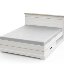 Bett Charme 160x200 cm-Kronberg Eiche/weiß strukturiert