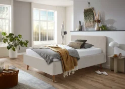 Bett Dalila 140x200cm Teddystoff - beige