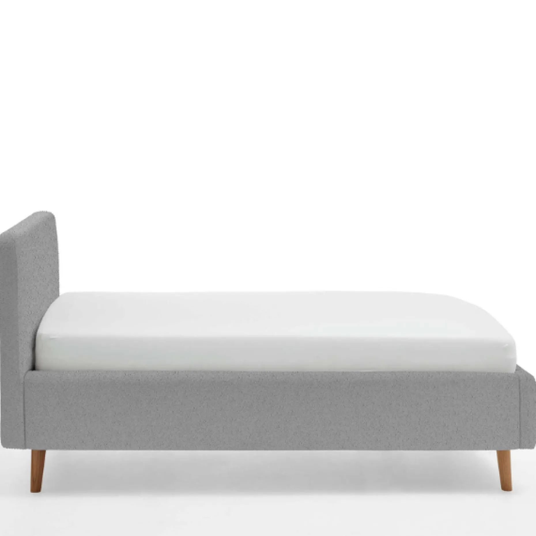 Bett Dalila 140x200cm Teddystoff - grau