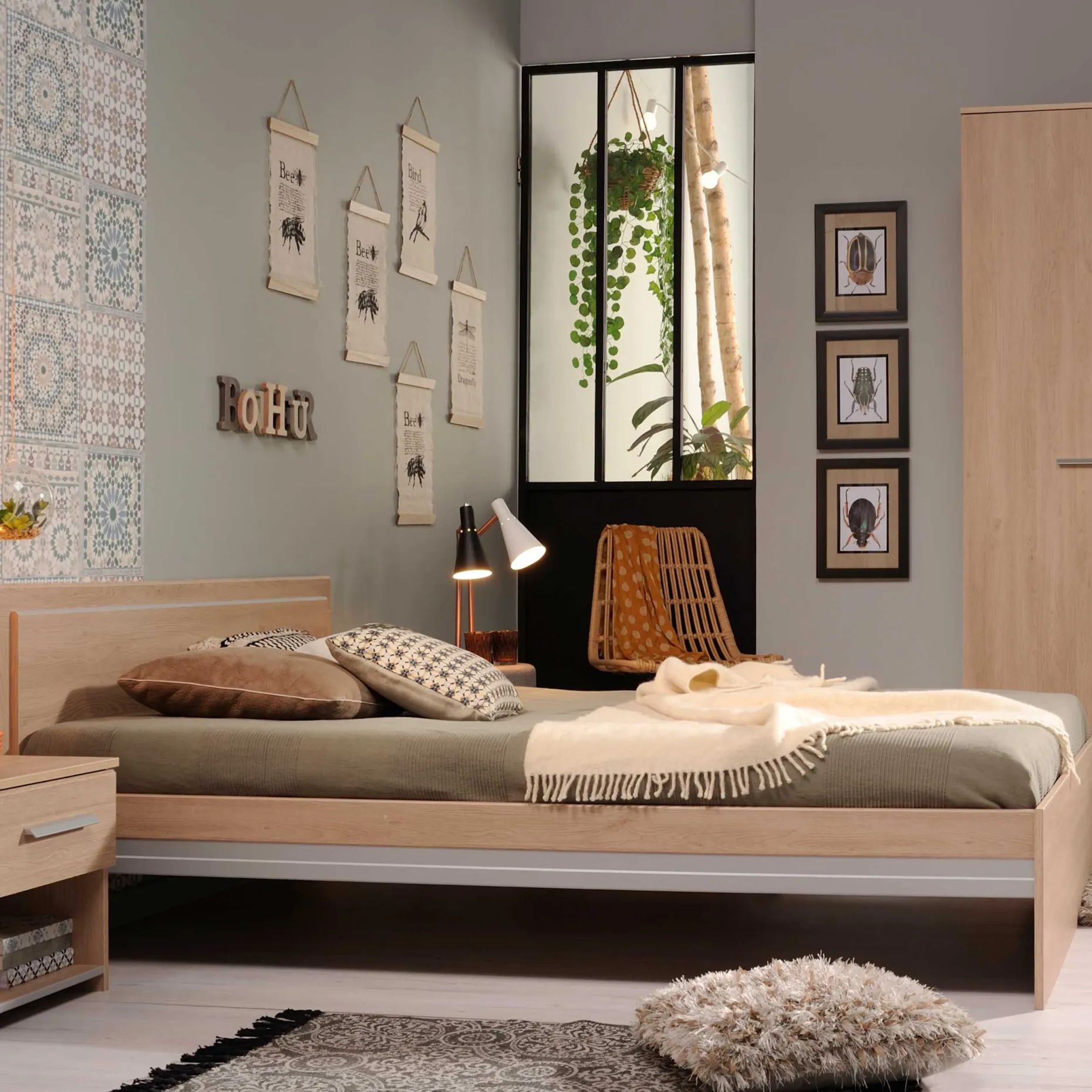 Bett Ekko 140x190 - Eichendekor