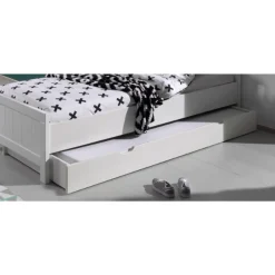 Bett Erik 90x200cm (inkl. Lattenrost) mit Bettkasten 90x190 cm - weiß