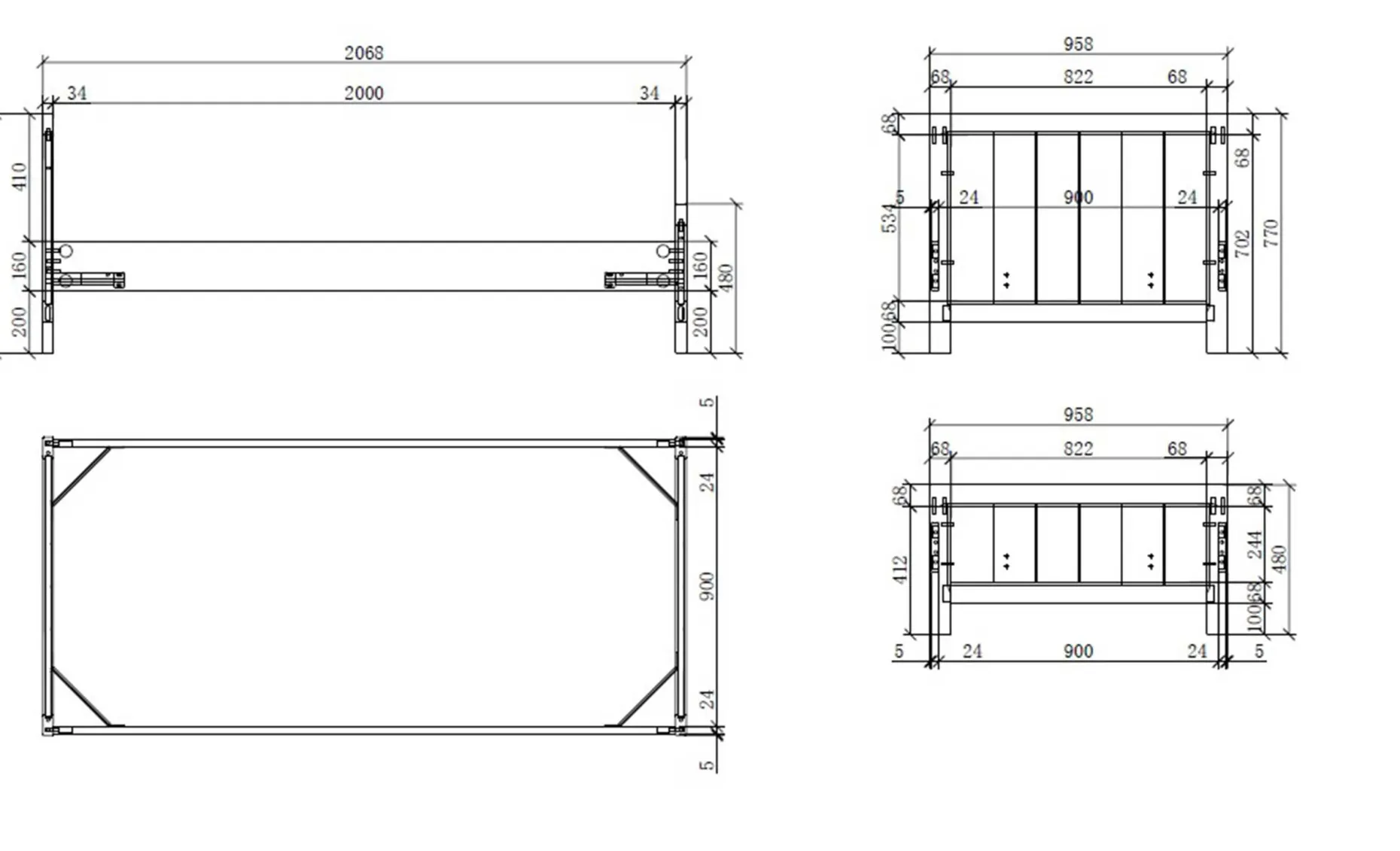 Bett Erik 90x200cm mit Bettkasten - weiß