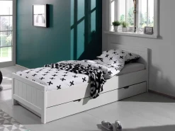 Bett Erik 90x200cm mit Bettkasten - weiß
