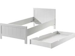 Bett Erik 90x200cm mit Bettkasten - weiß