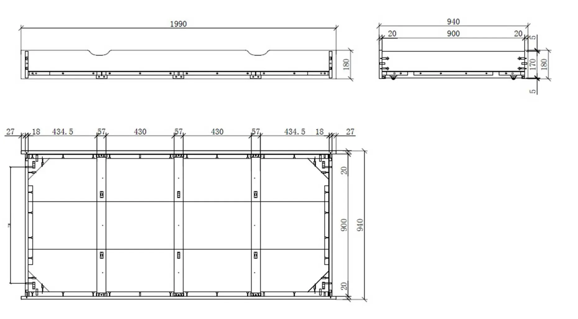 Bett Erik 90x200cm mit Bettkasten - weiß