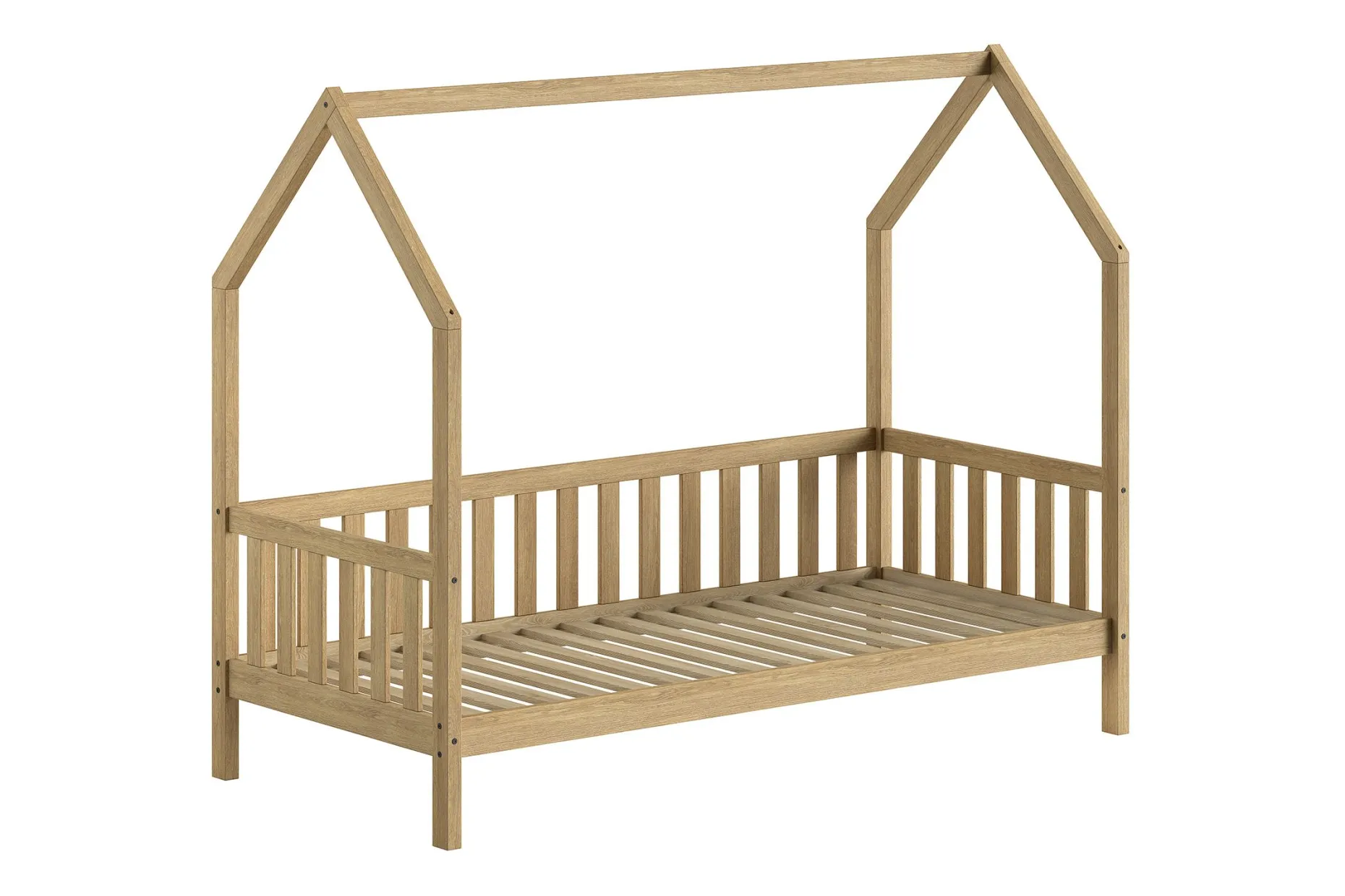 Bettgestell Home - 90x200 cm - mit Gitter - Eiche massiv